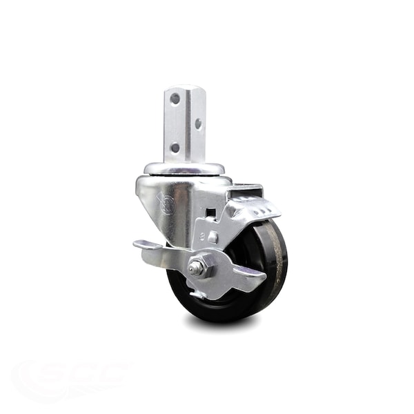 3 Inch Phenolic Wheel Swivel 3/4 Inch Square Stem Caster with Brake SCC